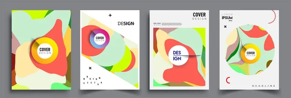 Moderne Abstracte Omslagen Cool Gradiënt Vormen Samenstelling Vector Covers Ontwerp — Stockvector