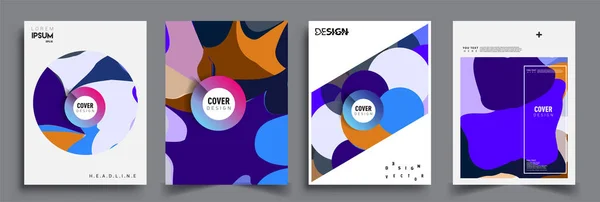 Moderne Abstracte Omslagen Cool Gradiënt Vormen Samenstelling Vector Covers Ontwerp — Stockvector