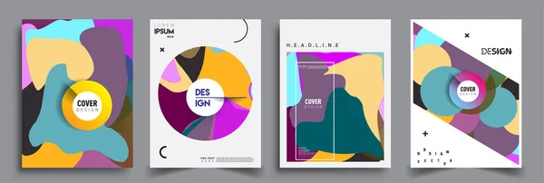 Moderne Abstracte Omslagen Cool Gradiënt Vormen Samenstelling Vector Covers Ontwerp — Stockvector