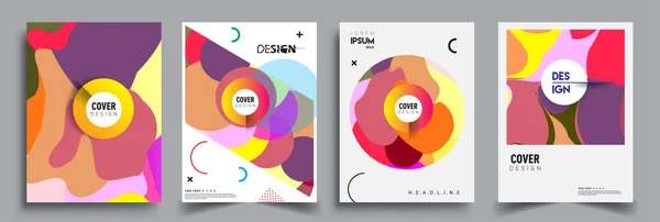 Moderne Abstracte Omslagen Cool Gradiënt Vormen Samenstelling Vector Covers Ontwerp — Stockvector