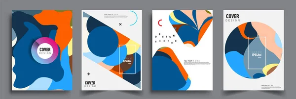 Moderne Abstracte Omslagen Cool Gradiënt Vormen Samenstelling Vector Covers Ontwerp — Stockvector