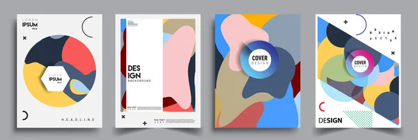 Moderne Abstracte Omslagen Cool Gradiënt Vormen Samenstelling Vector Covers Ontwerp — Stockvector