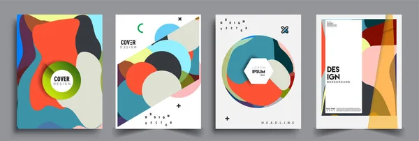 Moderne Abstracte Omslagen Cool Gradiënt Vormen Samenstelling Vector Covers Ontwerp — Stockvector