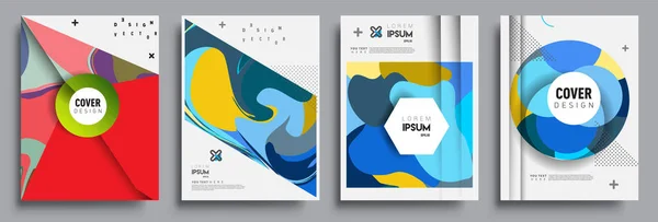 Moderne Abstracte Omslagen Cool Gradiënt Vormen Samenstelling Vector Covers Ontwerp — Stockvector