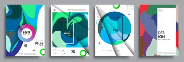 Moderne Abstracte Omslagen Cool Gradiënt Vormen Samenstelling Vector Covers Ontwerp — Stockvector