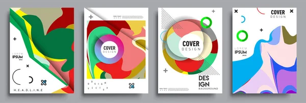 Moderne Abstracte Omslagen Cool Gradiënt Vormen Samenstelling Vector Covers Ontwerp — Stockvector