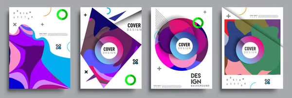 Moderne Abstracte Omslagen Cool Gradiënt Vormen Samenstelling Vector Covers Ontwerp — Stockvector