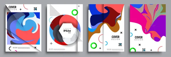 Moderne Abstracte Omslagen Cool Gradiënt Vormen Samenstelling Vector Covers Ontwerp — Stockvector