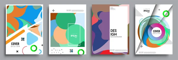 Moderne Abstracte Omslagen Cool Gradiënt Vormen Samenstelling Vector Covers Ontwerp — Stockvector