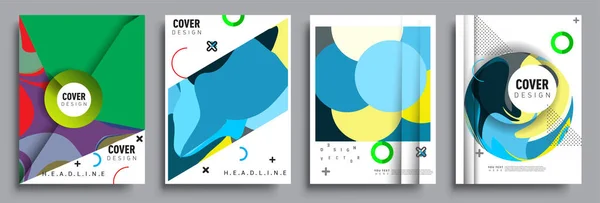 Moderne Abstracte Omslagen Cool Gradiënt Vormen Samenstelling Vector Covers Ontwerp — Stockvector