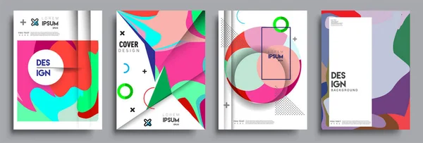 Moderne Abstracte Omslagen Cool Gradiënt Vormen Samenstelling Vector Covers Ontwerp — Stockvector