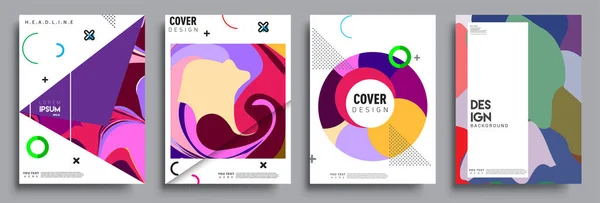 Moderne Abstracte Omslagen Cool Gradiënt Vormen Samenstelling Vector Covers Ontwerp — Stockvector