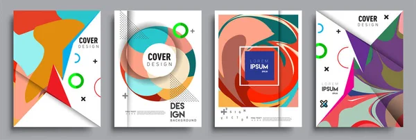 Moderne Abstracte Omslagen Cool Gradiënt Vormen Samenstelling Vector Covers Ontwerp — Stockvector