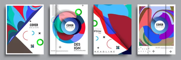 Moderne Abstracte Hoezen Cool Gradiënt Vormen Samenstelling Vector Covers Ontwerp — Stockvector