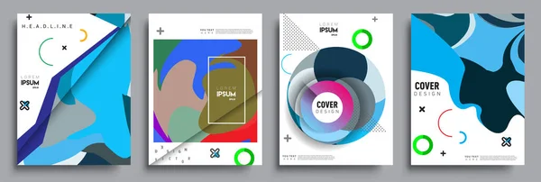 Moderne Abstrakte Einbände Kühler Verlauf Formt Zusammensetzung Vektor Deckt Design — Stockvektor