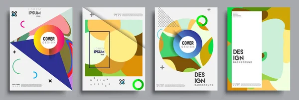 Moderne Abstracte Hoezen Cool Gradiënt Vormen Samenstelling Vector Covers Ontwerp — Stockvector