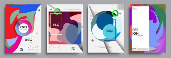 Modern Absztrakt Borító Készlet Hűvös Gradiens Formák Összetétele Vektorburkolat Kialakítása — Stock Vector
