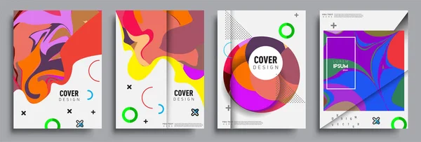 Couvertures Abstraites Modernes Ensemble Composition Formes Gradient Frais Conception Couvertures — Image vectorielle