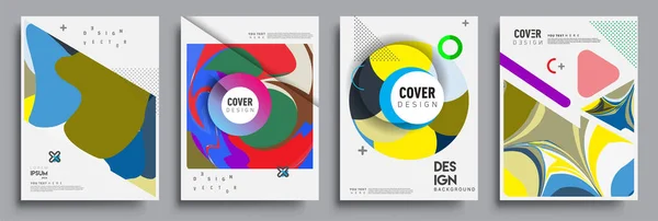 Moderne Abstracte Hoezen Cool Gradiënt Vormen Samenstelling Vector Covers Ontwerp — Stockvector