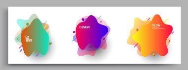 Modern soyut kaplama setleri. Cool gradient şekilleri bileşimi, vektör tasarımı kapsar.