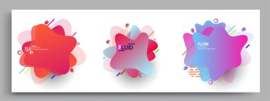 Modern soyut kaplama setleri. Cool gradient şekilleri bileşimi, vektör tasarımı kapsar.