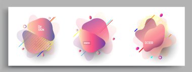 Modern soyut kaplama setleri. Cool gradient şekilleri bileşimi, vektör tasarımı kapsar.