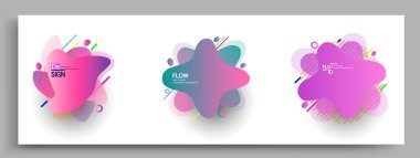 Modern soyut kaplama setleri. Cool gradient şekilleri bileşimi, vektör tasarımı kapsar.