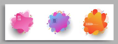 Modern soyut kaplama setleri. Cool gradient şekilleri bileşimi, vektör tasarımı kapsar.