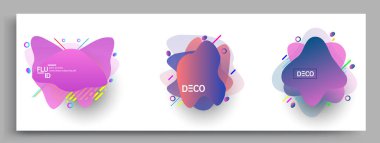 Modern soyut kaplama setleri. Cool gradient şekilleri bileşimi, vektör tasarımı kapsar.