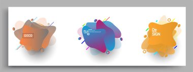 Modern soyut kaplama setleri. Cool gradient şekilleri bileşimi, vektör tasarımı kapsar.