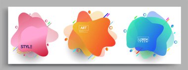 Modern soyut kaplama setleri. Cool gradient şekilleri bileşimi, vektör tasarımı kapsar.