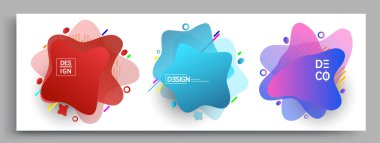 Modern soyut kaplama setleri. Cool gradient şekilleri bileşimi, vektör tasarımı kapsar.