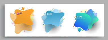 Modern soyut kaplama setleri. Cool gradient şekilleri bileşimi, vektör tasarımı kapsar.