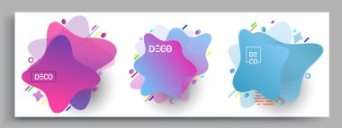 Modern soyut kaplama setleri. Cool gradient şekilleri bileşimi, vektör tasarımı kapsar.