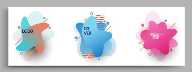 Modern soyut kaplama setleri. Cool gradient şekilleri bileşimi, vektör tasarımı kapsar.