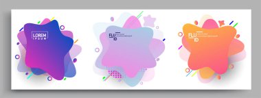 Modern soyut kaplama setleri. Cool gradient şekilleri bileşimi, vektör tasarımı kapsar.