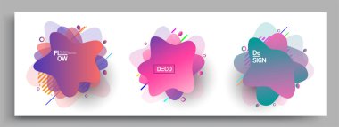 Modern soyut kaplama setleri. Cool gradient şekilleri bileşimi, vektör tasarımı kapsar.