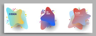 Modern soyut kaplama setleri. Cool gradient şekilleri bileşimi, vektör tasarımı kapsar.