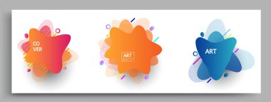 Modern soyut kaplama setleri. Cool gradient şekilleri bileşimi, vektör tasarımı kapsar.