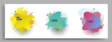 Modern soyut kaplama setleri. Cool gradient şekilleri bileşimi, vektör tasarımı kapsar.