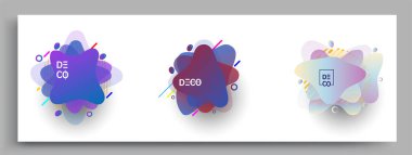 Modern soyut kaplama setleri. Cool gradient şekilleri bileşimi, vektör tasarımı kapsar.