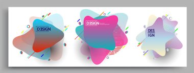 Modern soyut kaplama setleri. Cool gradient şekilleri bileşimi, vektör tasarımı kapsar.