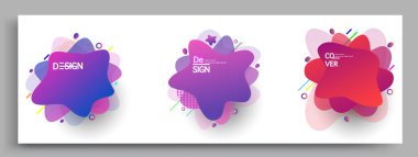 Modern soyut kaplama setleri. Cool gradient şekilleri bileşimi, vektör tasarımı kapsar.