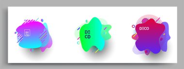 Modern soyut kaplama setleri. Cool gradient şekilleri bileşimi, vektör tasarımı kapsar.