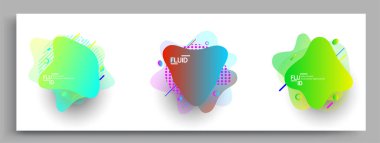 Modern soyut kaplama setleri. Cool gradient şekilleri bileşimi, vektör tasarımı kapsar.