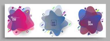 Modern soyut kaplama setleri. Cool gradient şekilleri bileşimi, vektör tasarımı kapsar.