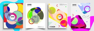 Modern soyut kaplama setleri. Cool gradient şekilleri bileşimi, vektör tasarımı kapsar.