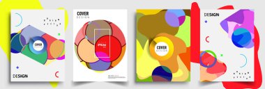 Modern soyut kaplama setleri. Cool gradient şekilleri bileşimi, vektör tasarımı kapsar.