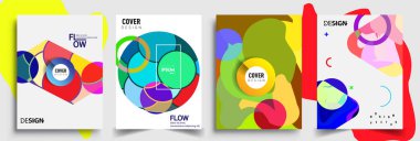 Modern soyut kaplama setleri. Cool gradient şekilleri bileşimi, vektör tasarımı kapsar.