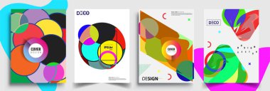 Modern soyut kaplama setleri. Cool gradient şekilleri bileşimi, vektör tasarımı kapsar.